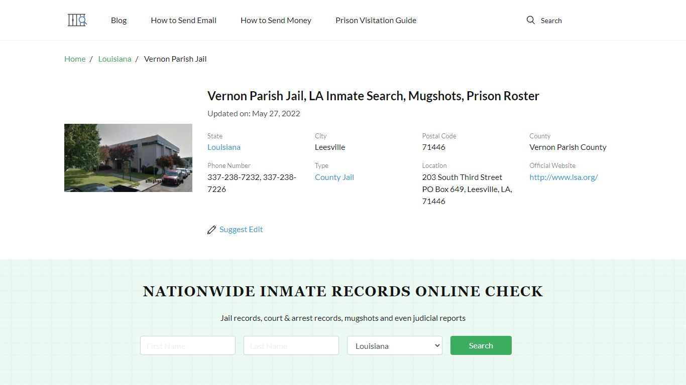 Vernon Parish Jail, LA Inmate Search, Mugshots, Prison Roster