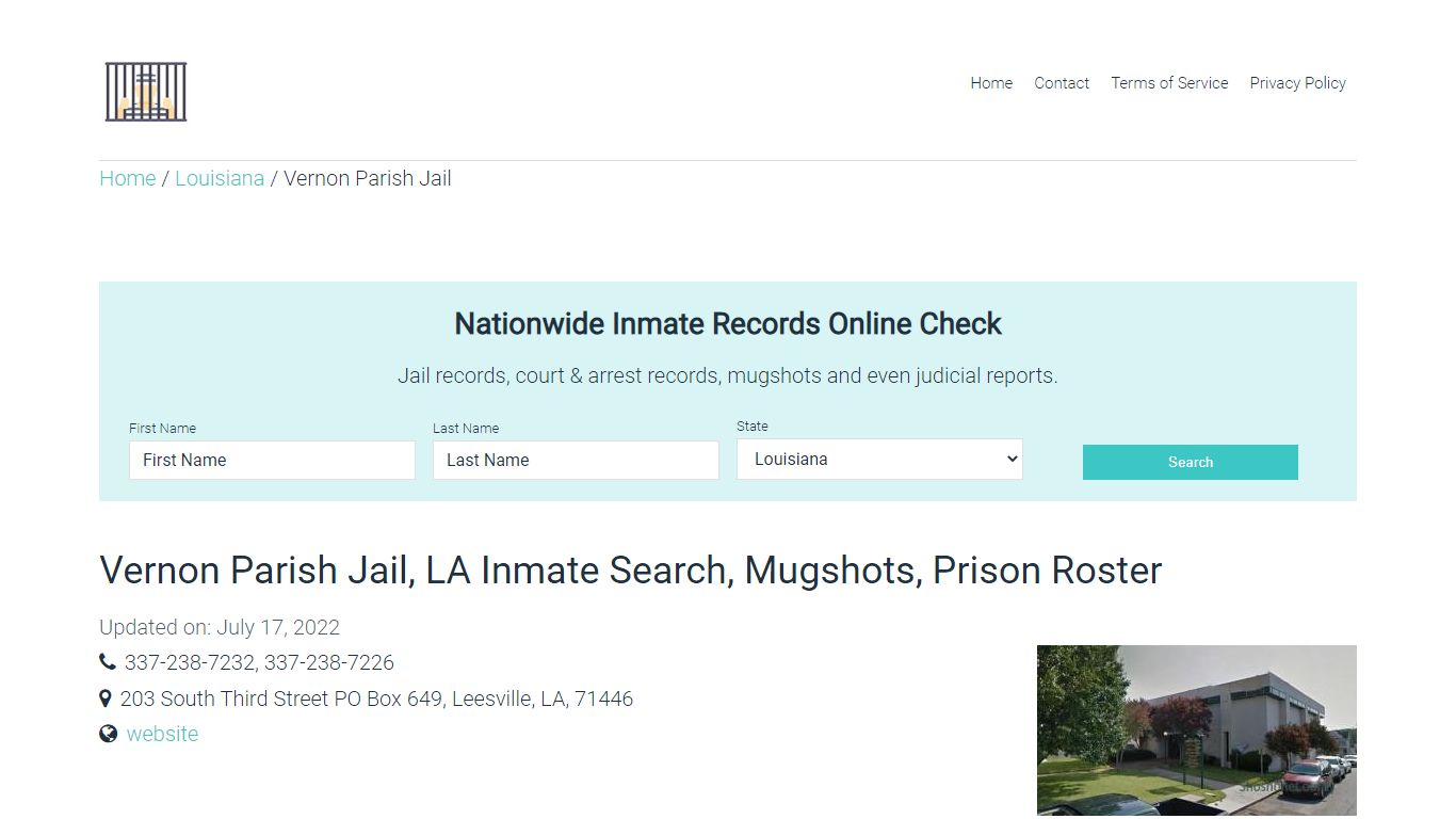 Vernon Parish Jail, LA Inmate Search, Mugshots, Prison Roster